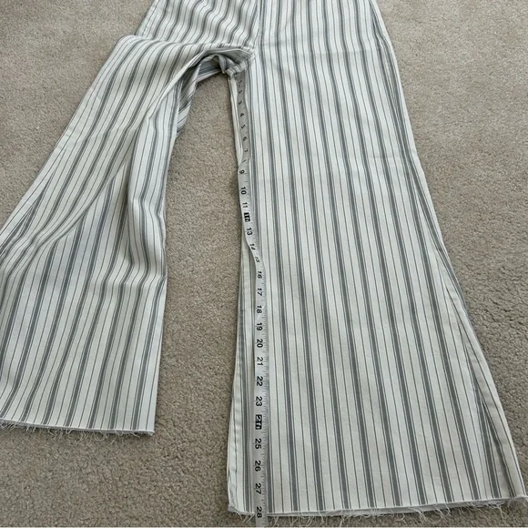 NWOT FRAME Le palazzo crop pant striped raw hem wide leg